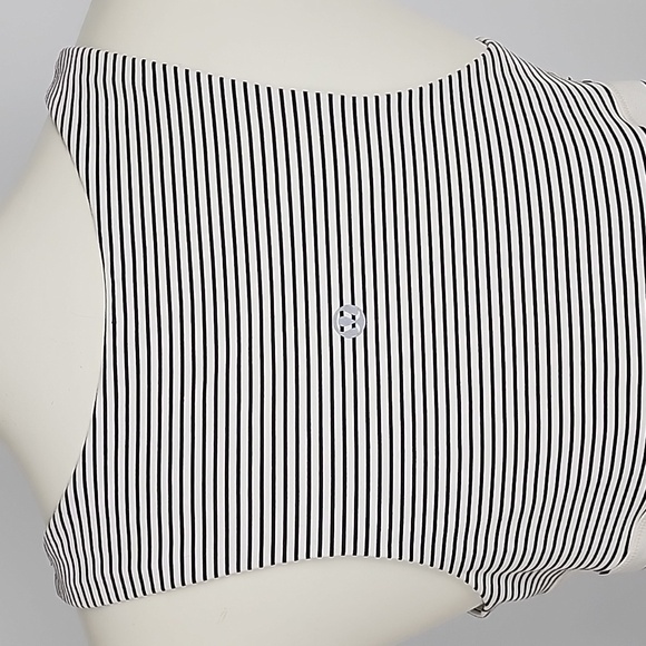 Lululemon Women's Racerback White Black Pin Striped Tank Top Stretch Size 6/8 - Picture 4 of 12